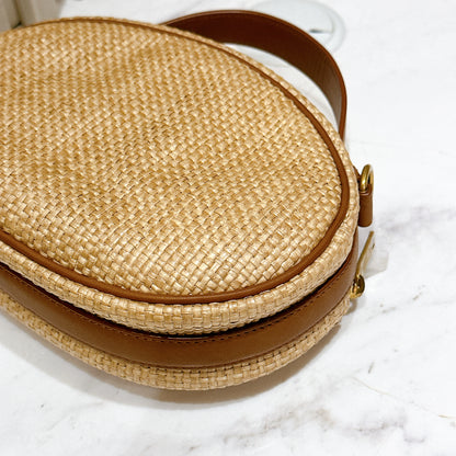 YSL Raffia Round Camera Bag