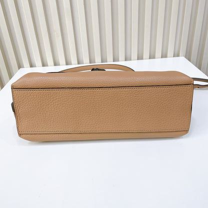 Gucci Bamboo Daily Leather Satchel In Beige