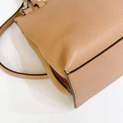 Gucci Bamboo Daily Leather Satchel In Beige