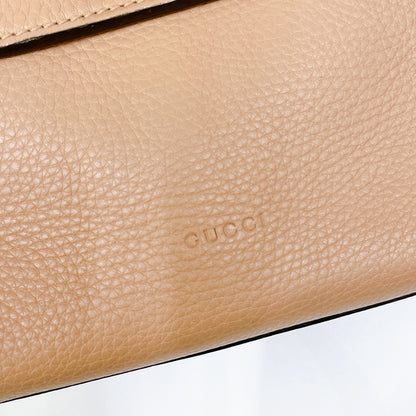 Gucci Bamboo Daily Leather Satchel In Beige