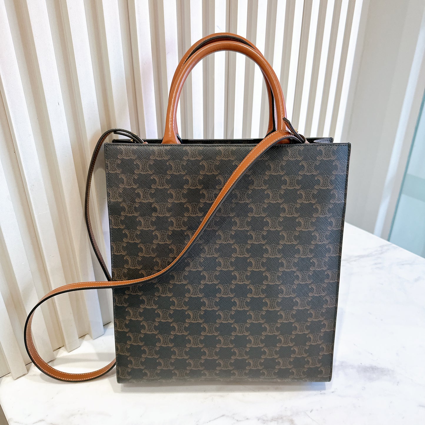 Celine Triomphe Cabas Vertical in Medium
