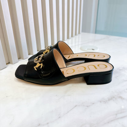 Gucci Zumi Leather Slide Sandals