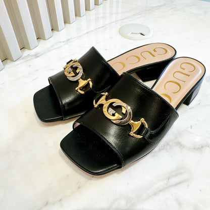 Gucci Zumi Leather Slide Sandals