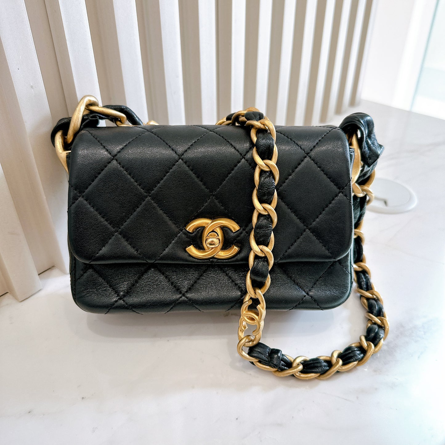 Chanel 24S Mini Square in Black GHW