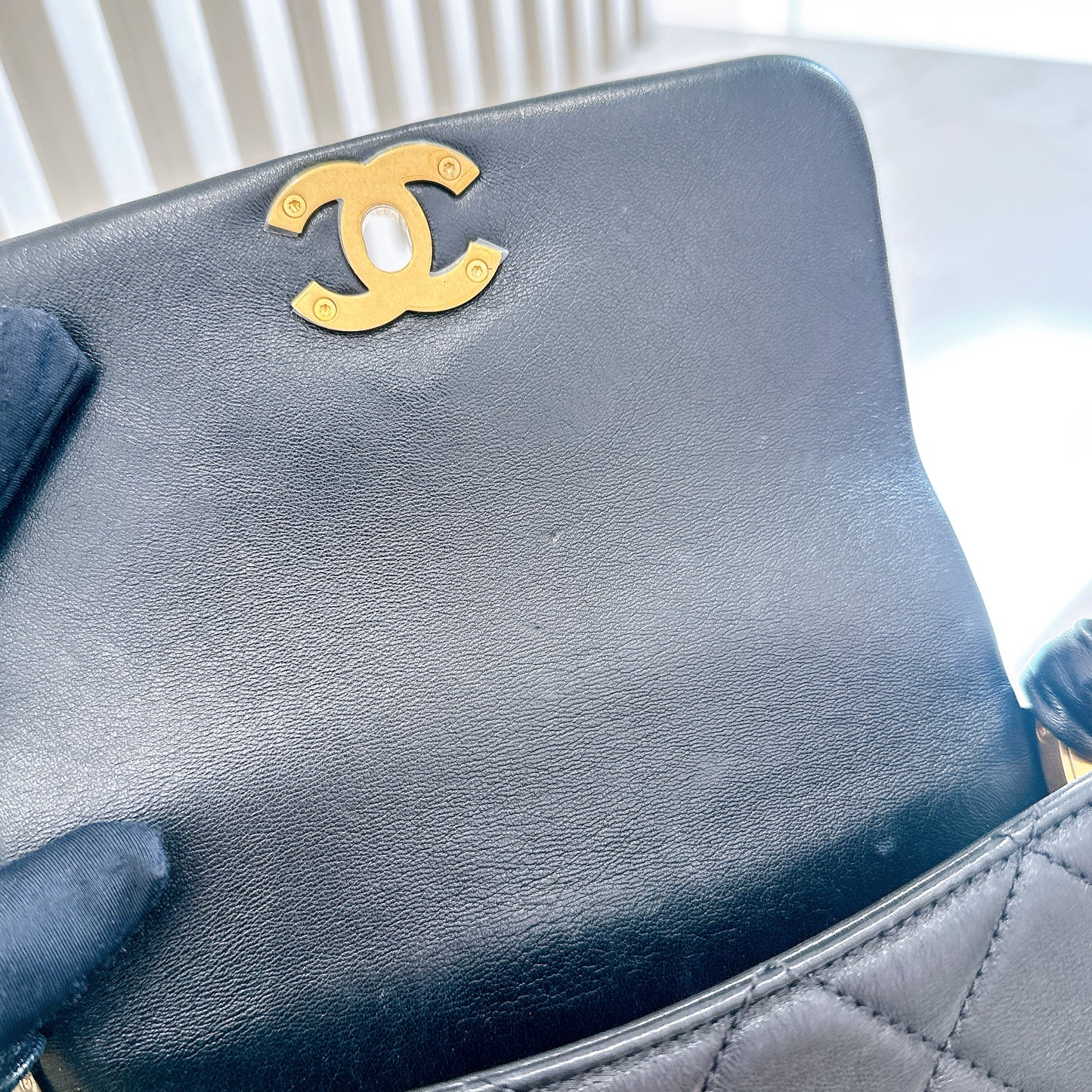 Chanel 24S Mini Square in Black GHW