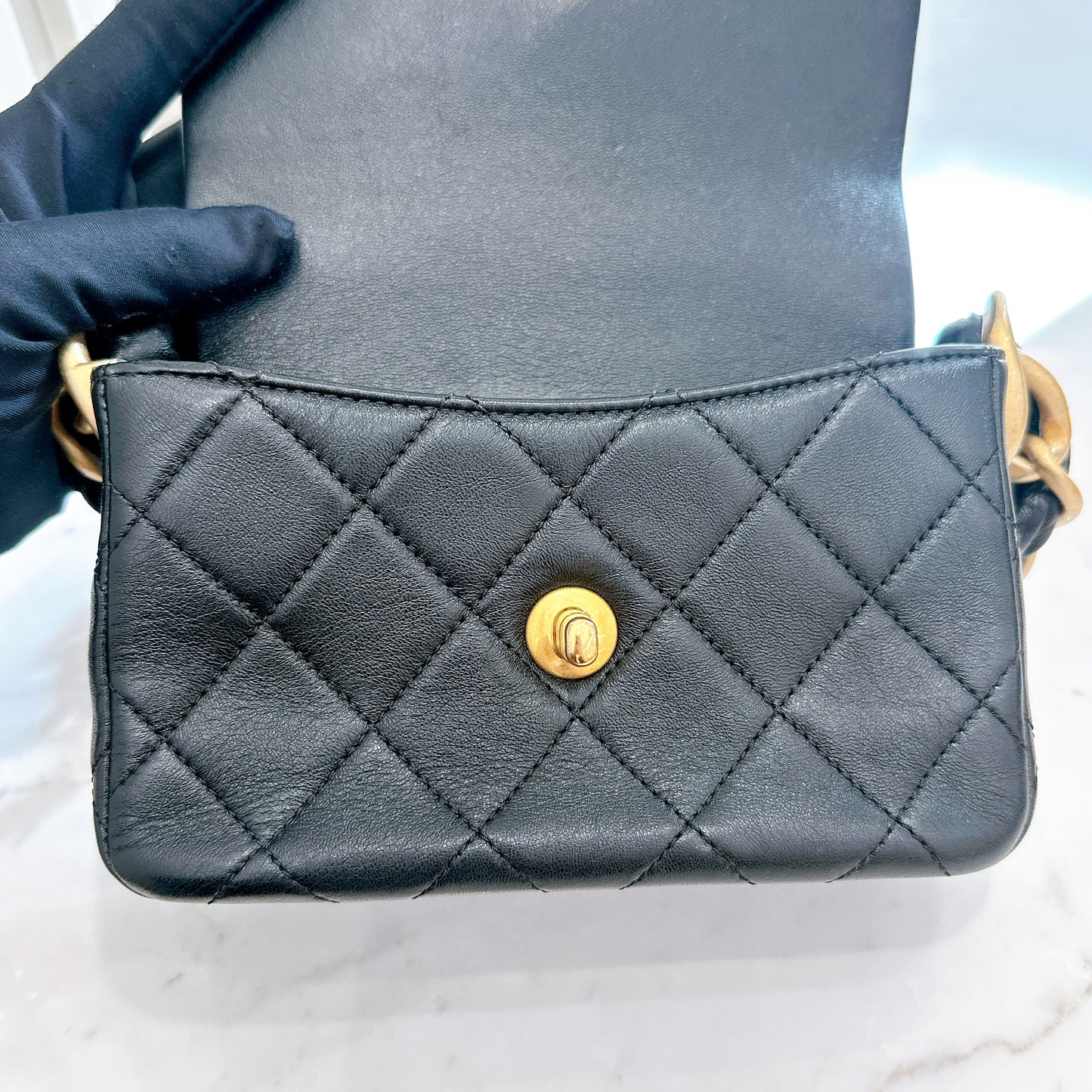 Chanel 24S Mini Square in Black GHW