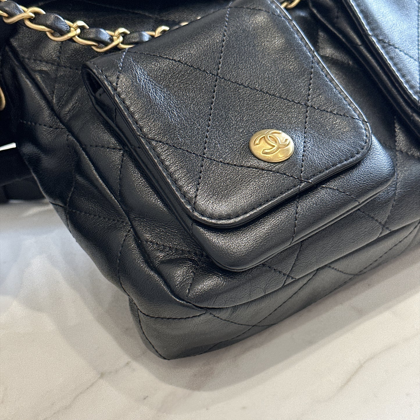 Chanel Supple Twins Hobo Bag in Black