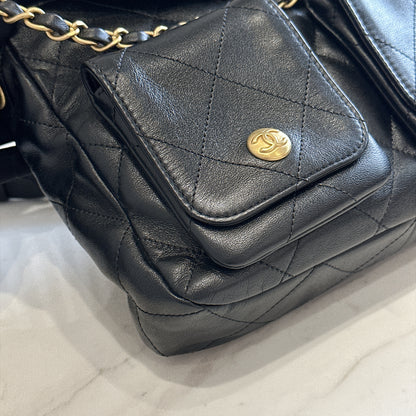 Chanel Supple Twins Hobo Bag in Black
