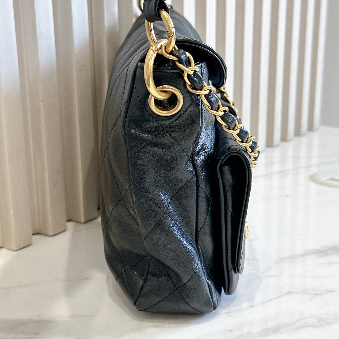 Chanel Supple Twins Hobo Bag in Black