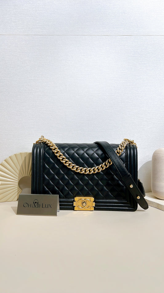Chanel Boy New Medium in Black Lambskin