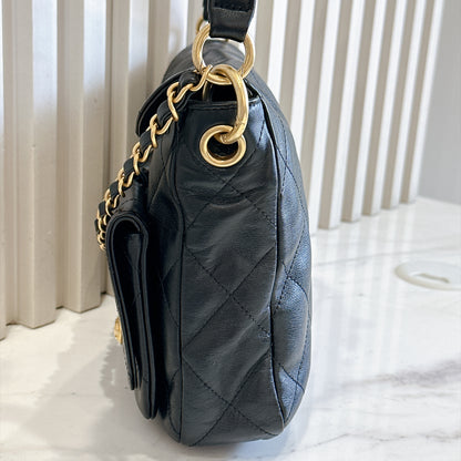 Chanel Supple Twins Hobo Bag in Black