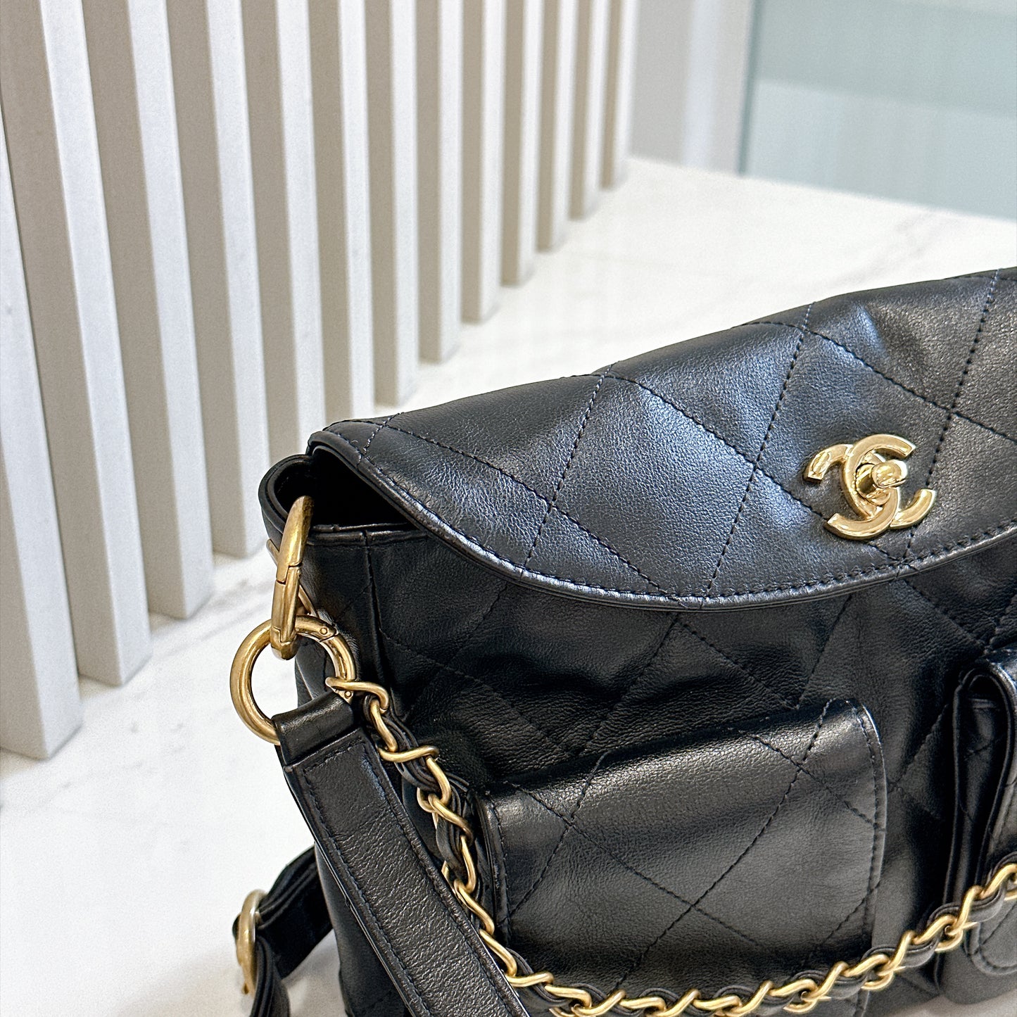 Chanel Supple Twins Hobo Bag in Black