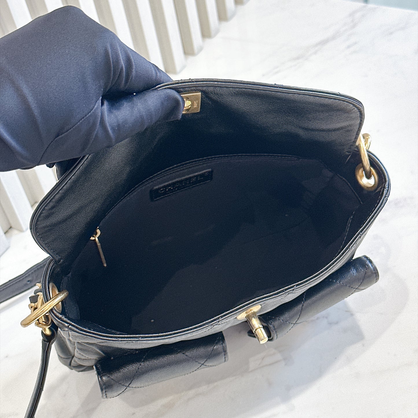 Chanel Supple Twins Hobo Bag in Black