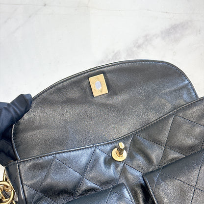 Chanel Supple Twins Hobo Bag in Black