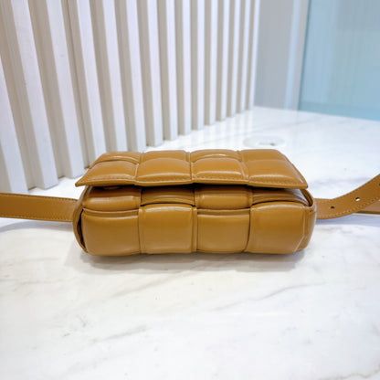 Bottega Veneta Padded Cassette Belt Bag in Caramel
