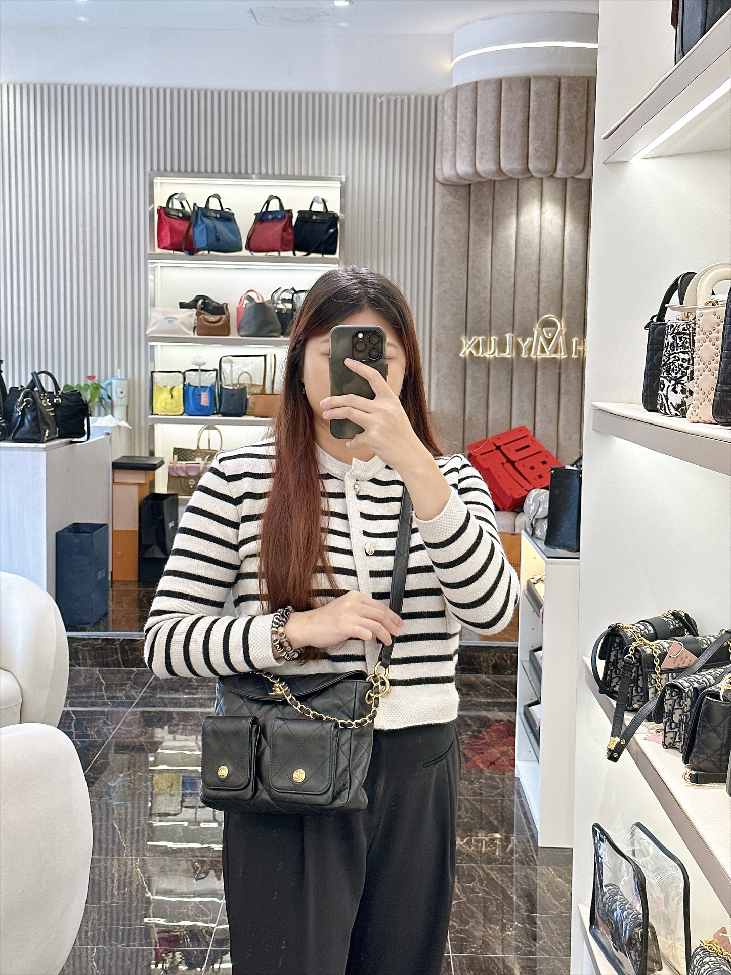 Chanel Supple Twins Hobo Bag in Black
