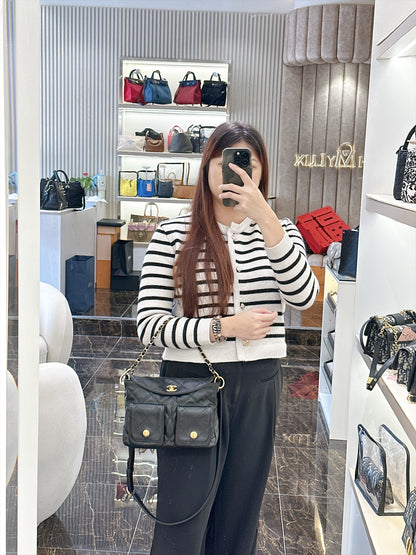 Chanel Supple Twins Hobo Bag in Black