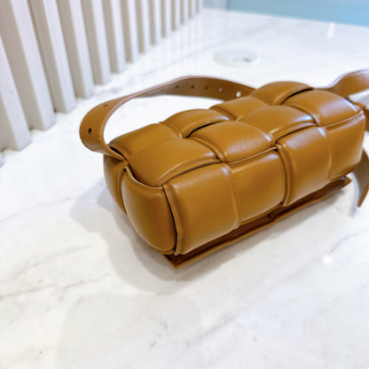 Bottega Veneta Padded Cassette Belt Bag in Caramel