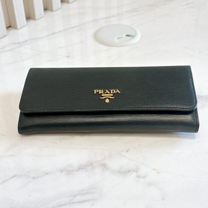 Prada Long Wallet in Black