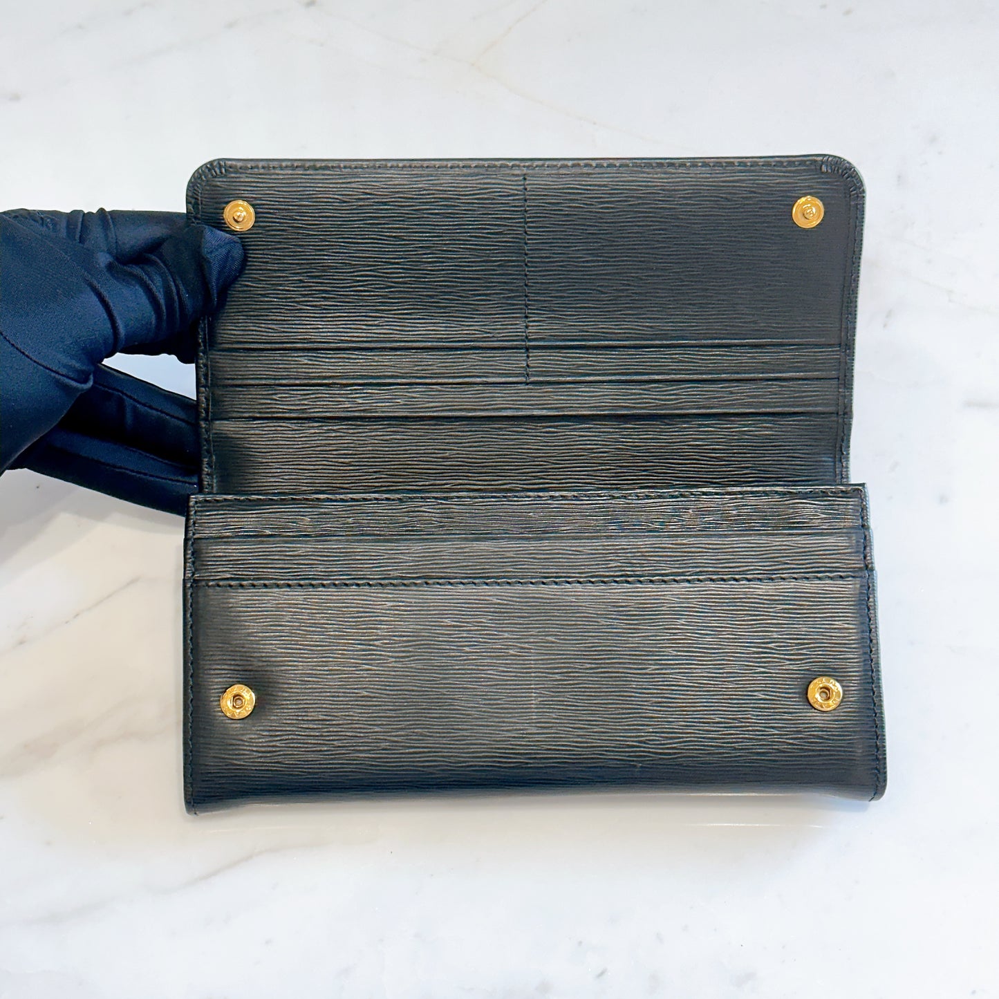 Prada Long Wallet in Black