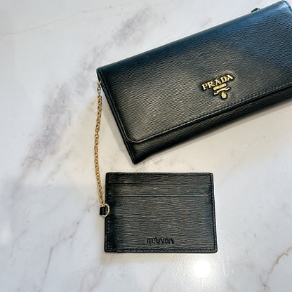Prada Long Wallet in Black