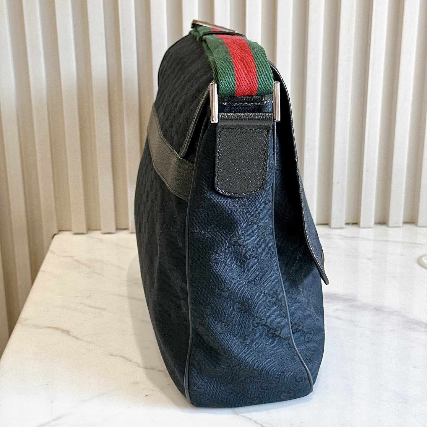 Gucci GG Canvas Web Flap Messenger Bag