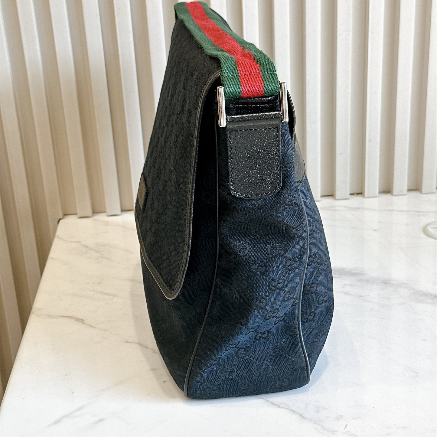 Gucci GG Canvas Web Flap Messenger Bag