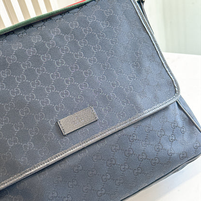 Gucci GG Canvas Web Flap Messenger Bag