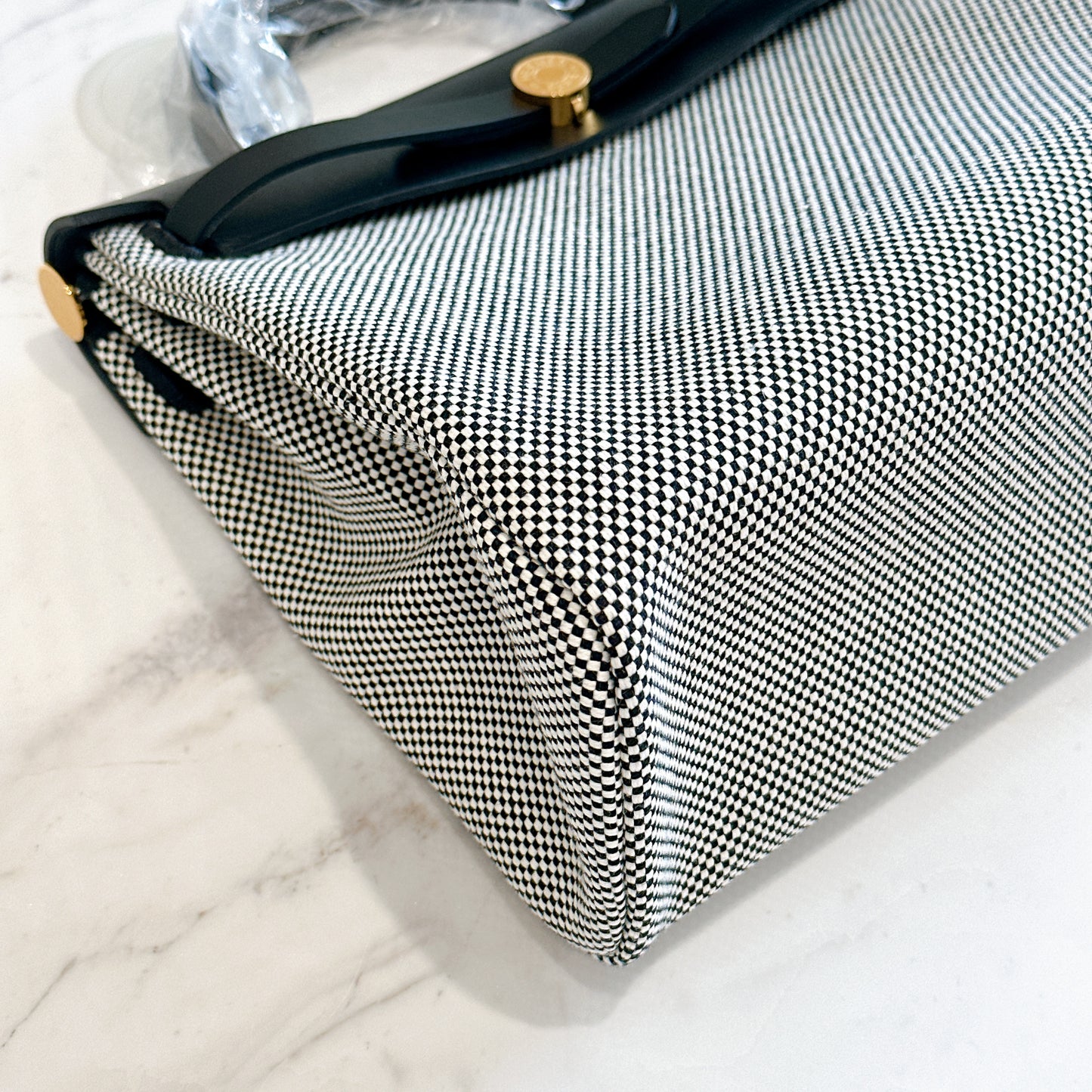 Hermes Herbag Zip PM 31 Ecru/Blanc/Black Toile Quadrille Viking & Vache Hunter