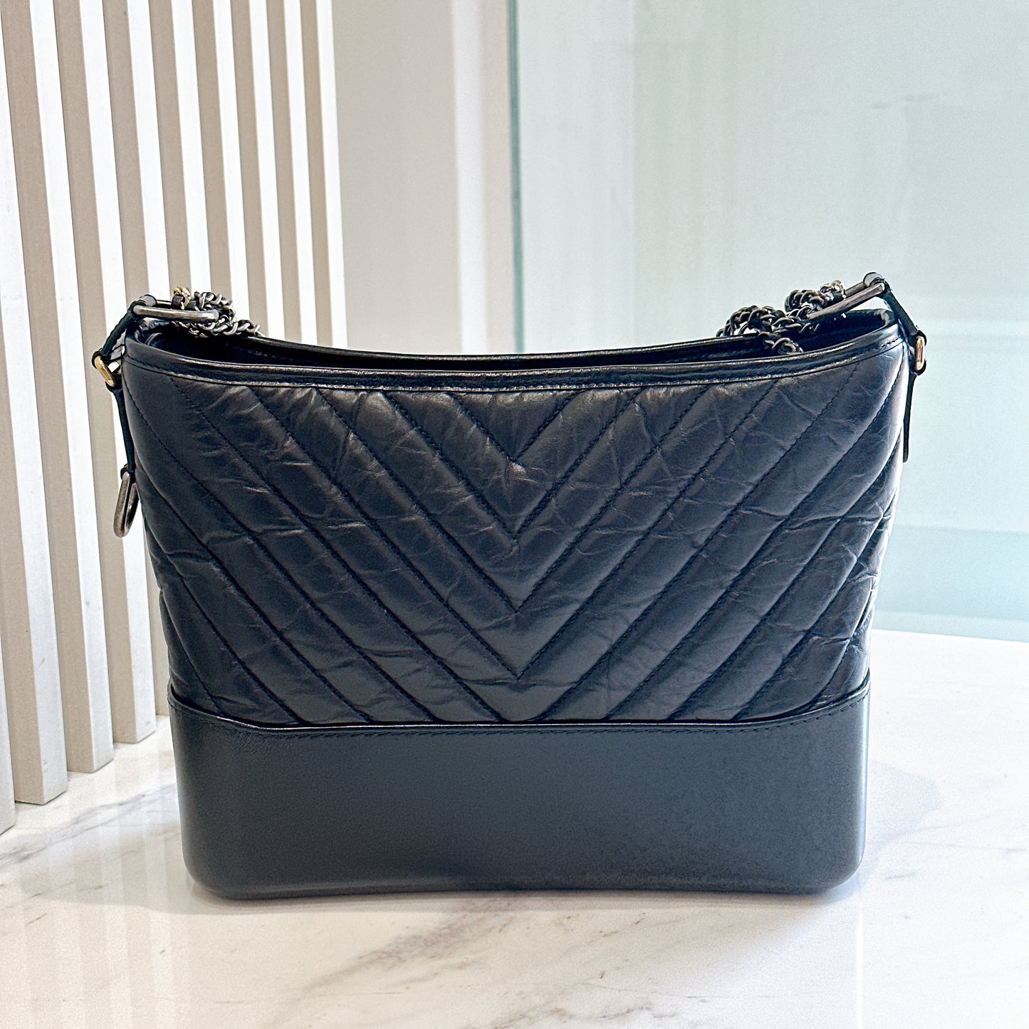 Chanel Gabrielle Medium in Black Chevron