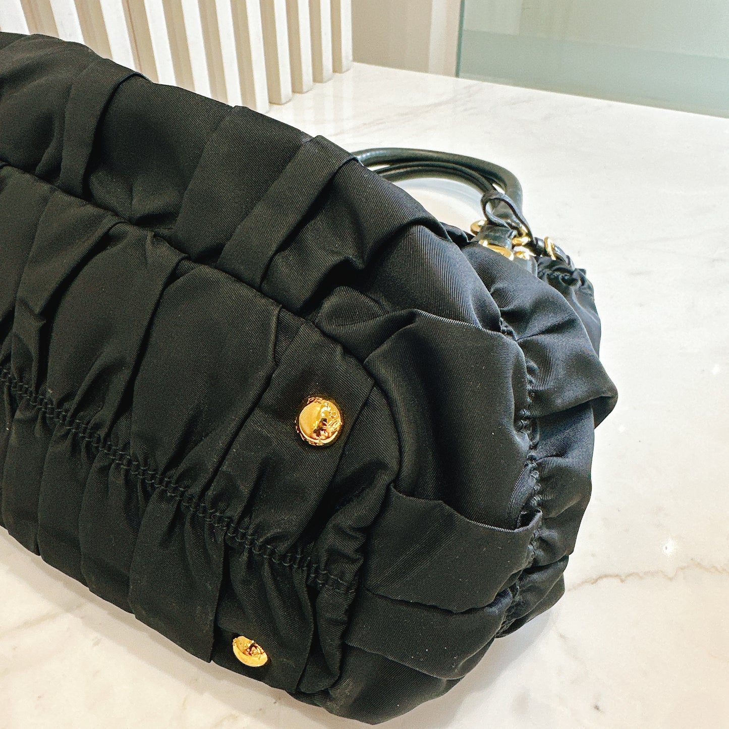 Prada Gaufre in Black Nylon