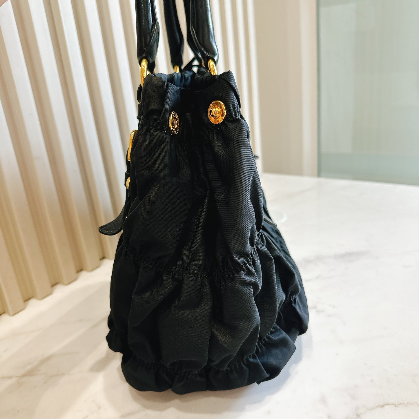 Prada Gaufre in Black Nylon