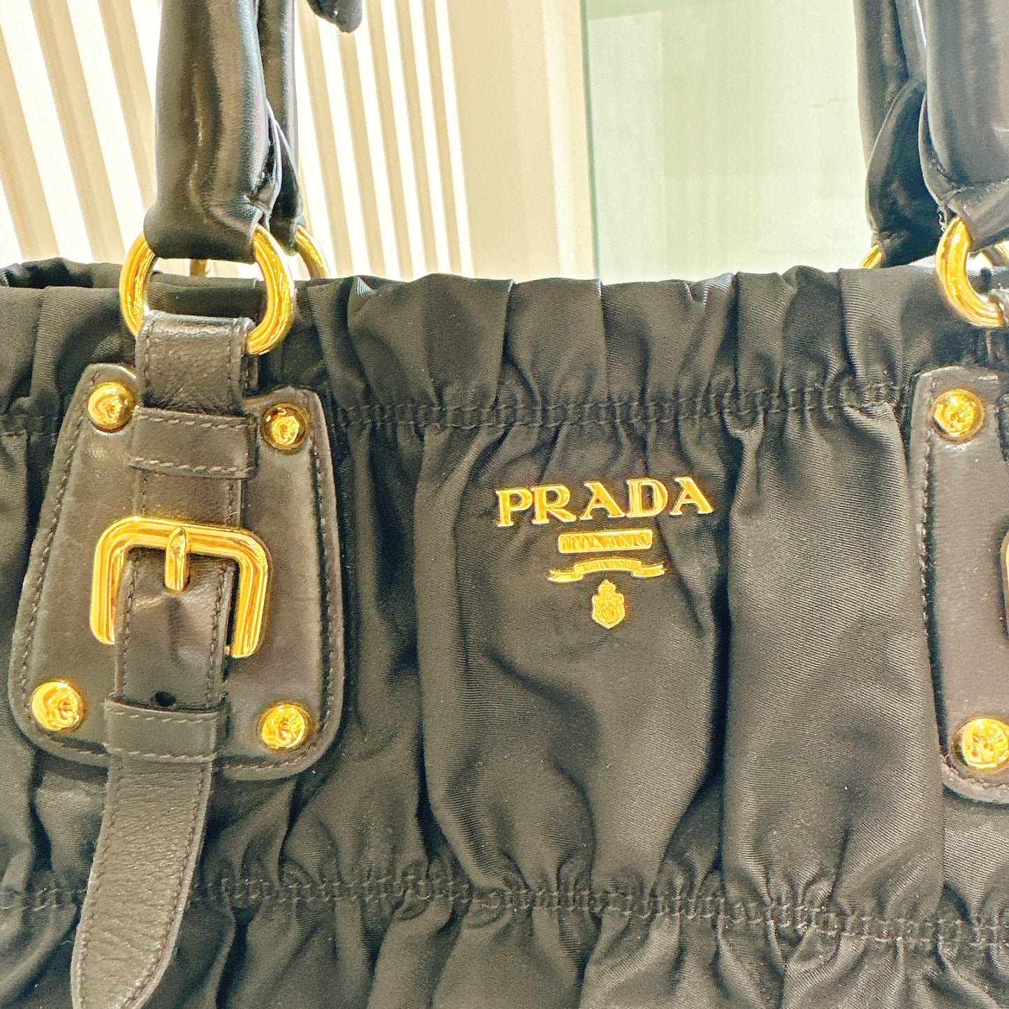 Prada Gaufre in Black Nylon