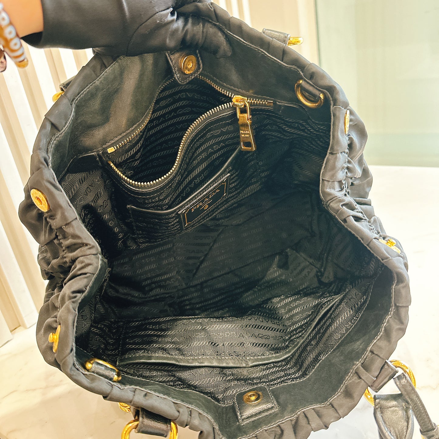 Prada Gaufre in Black Nylon