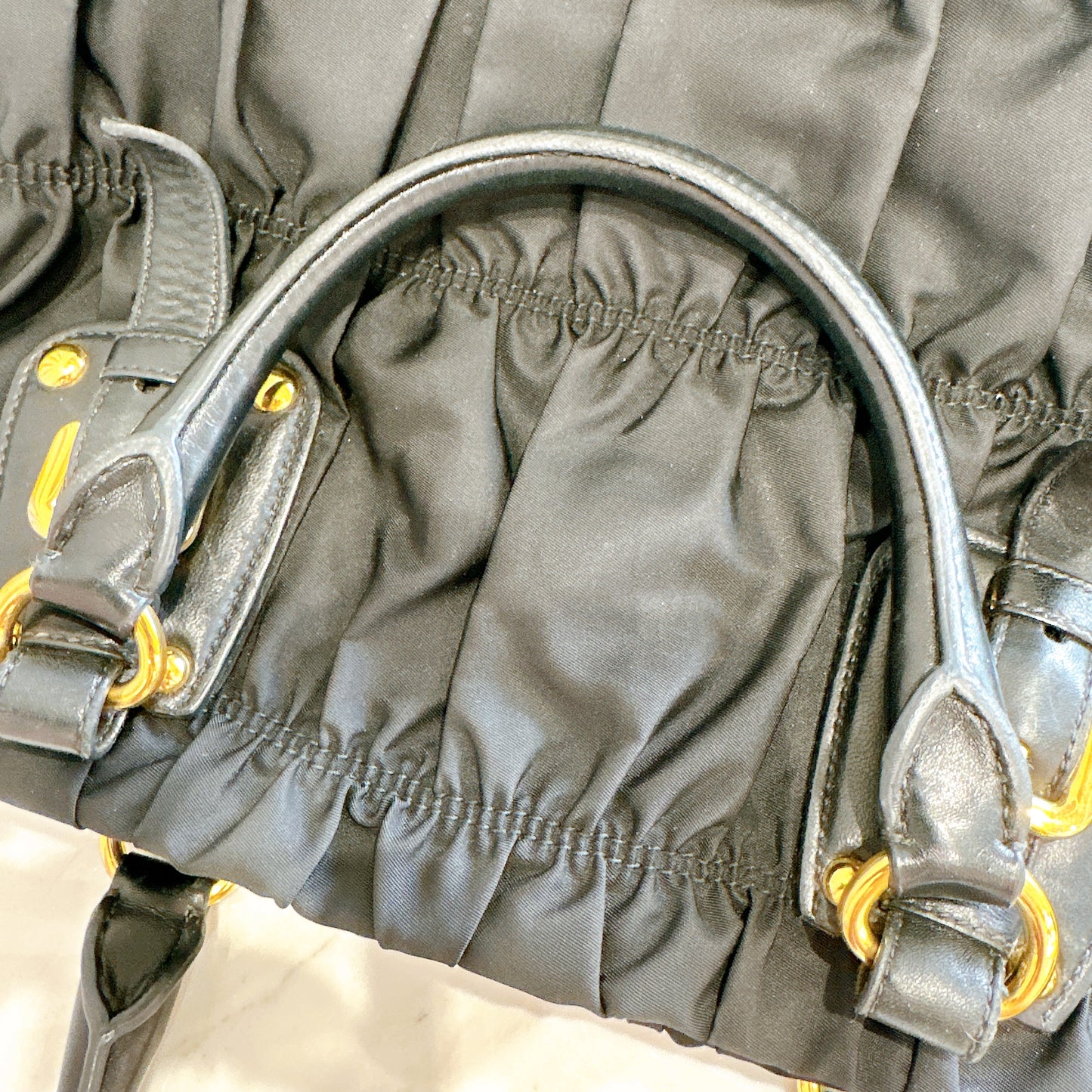Prada Gaufre in Black Nylon