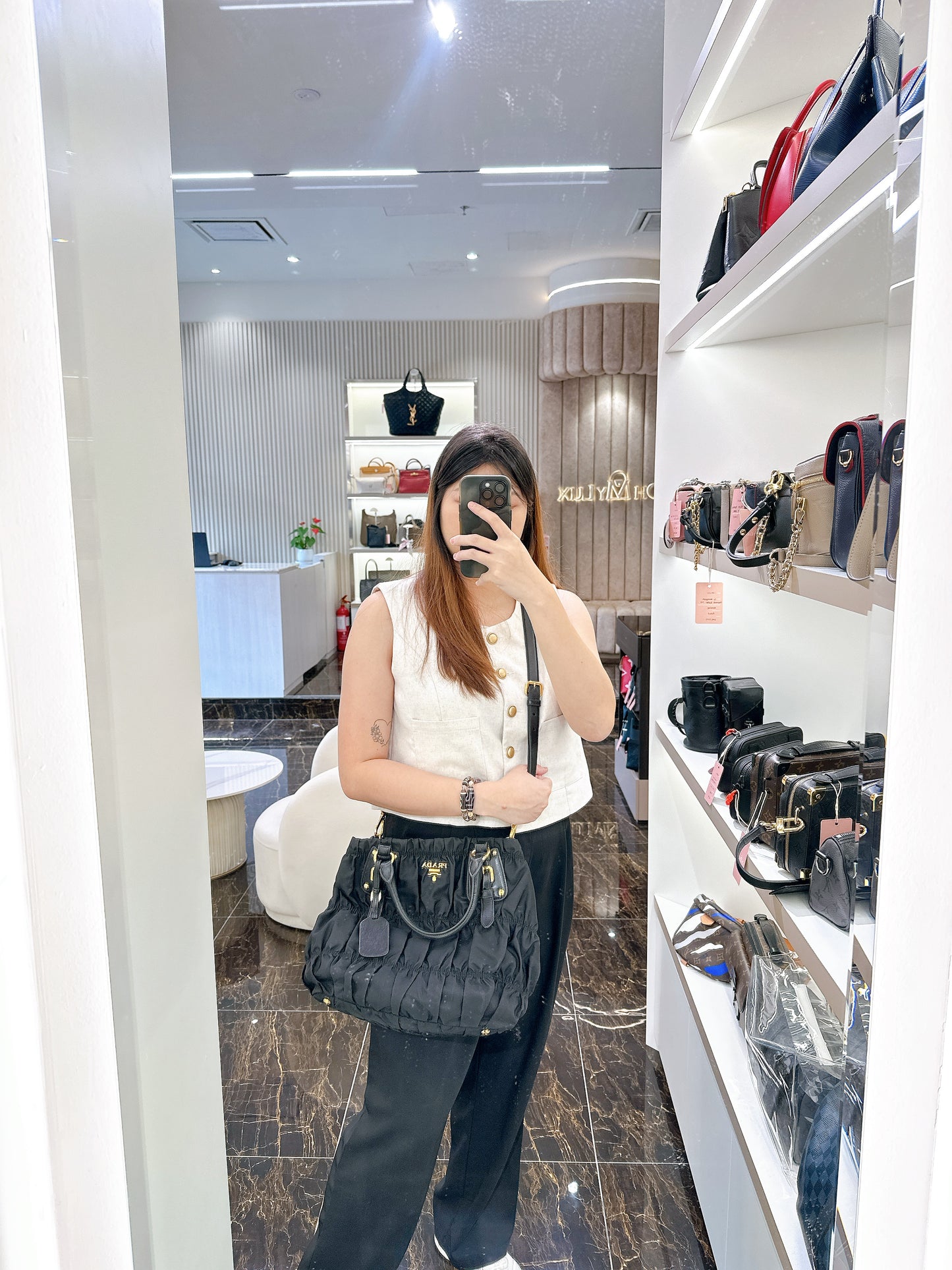 Prada Gaufre in Black Nylon