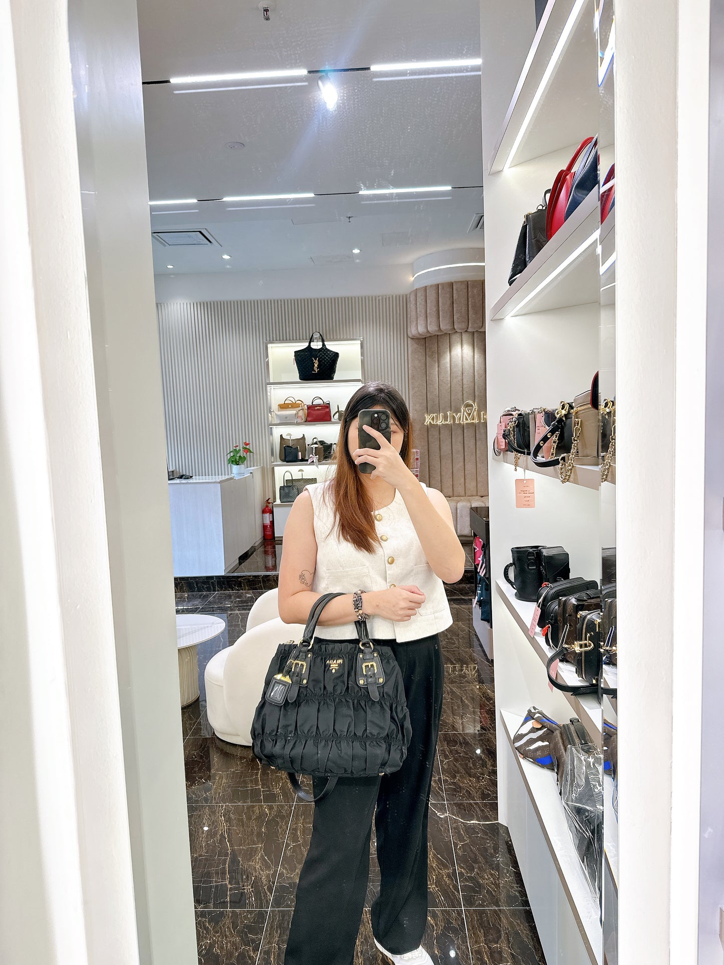 Prada Gaufre in Black Nylon