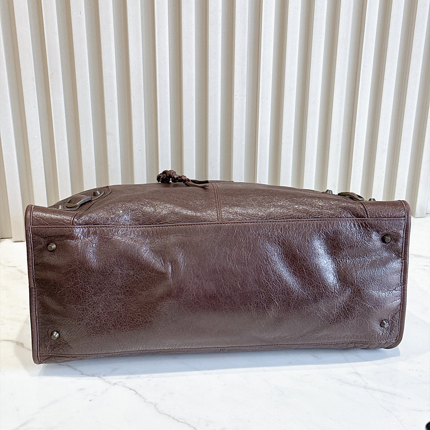 Balenciaga Work Tote in Burgundy Arena Lambskin