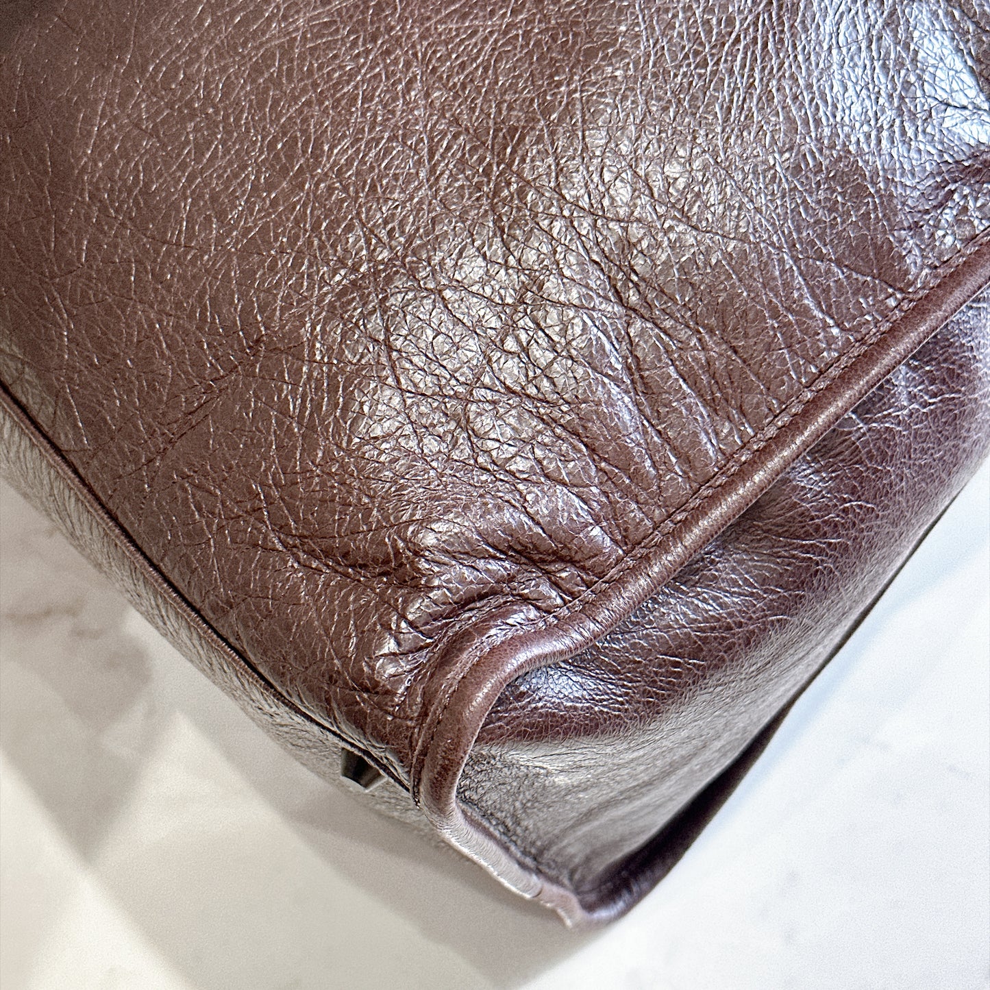 Balenciaga Work Tote in Burgundy Arena Lambskin