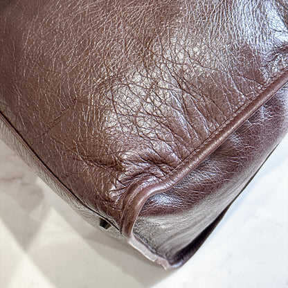 Balenciaga Work Tote in Burgundy Arena Lambskin