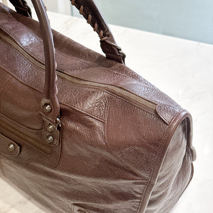 Balenciaga Work Tote in Burgundy Arena Lambskin