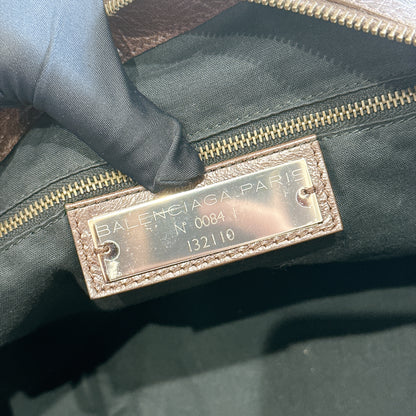 Balenciaga Work Tote in Burgundy Arena Lambskin