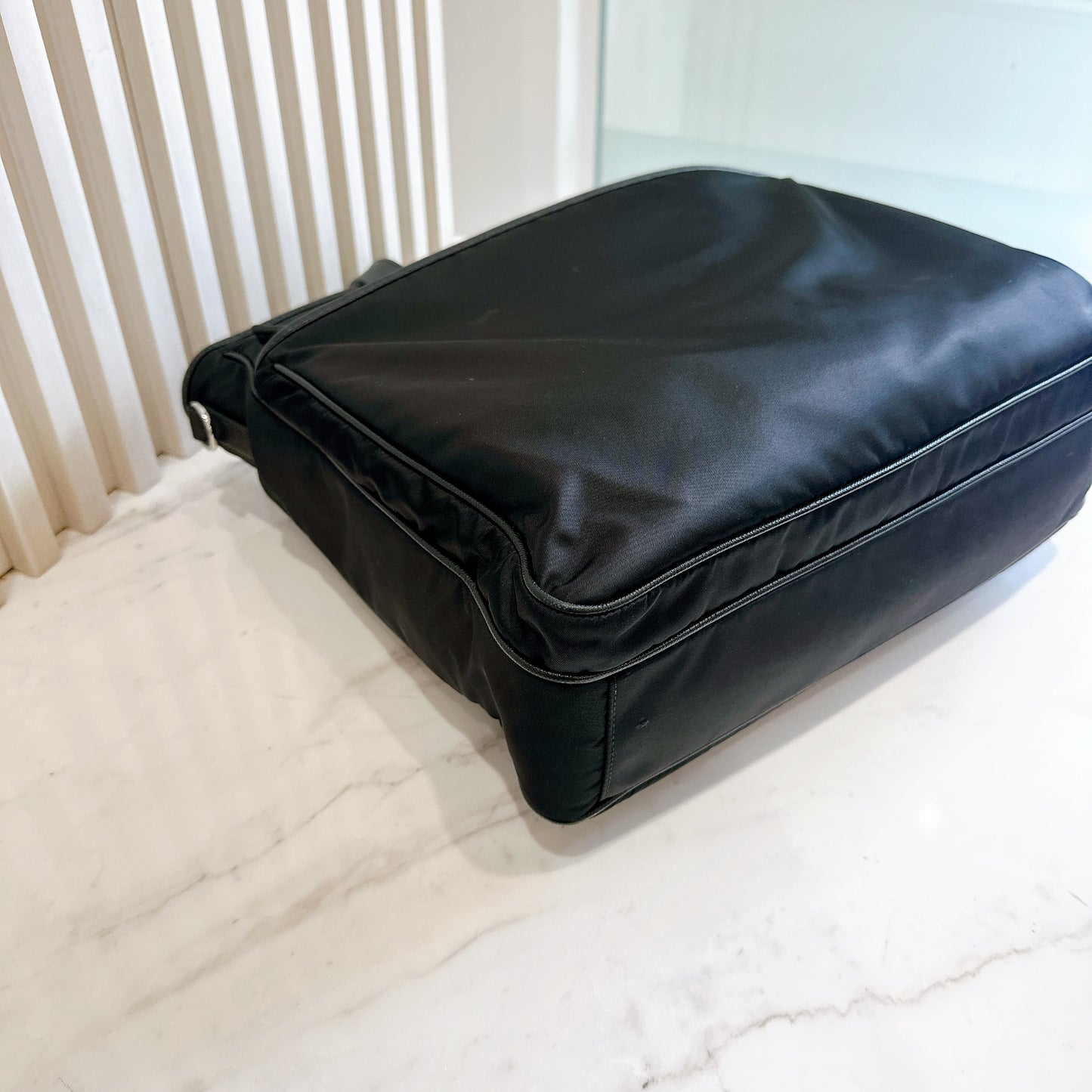 Prada Nero Saffiano Tessuto 2 Ways Tote