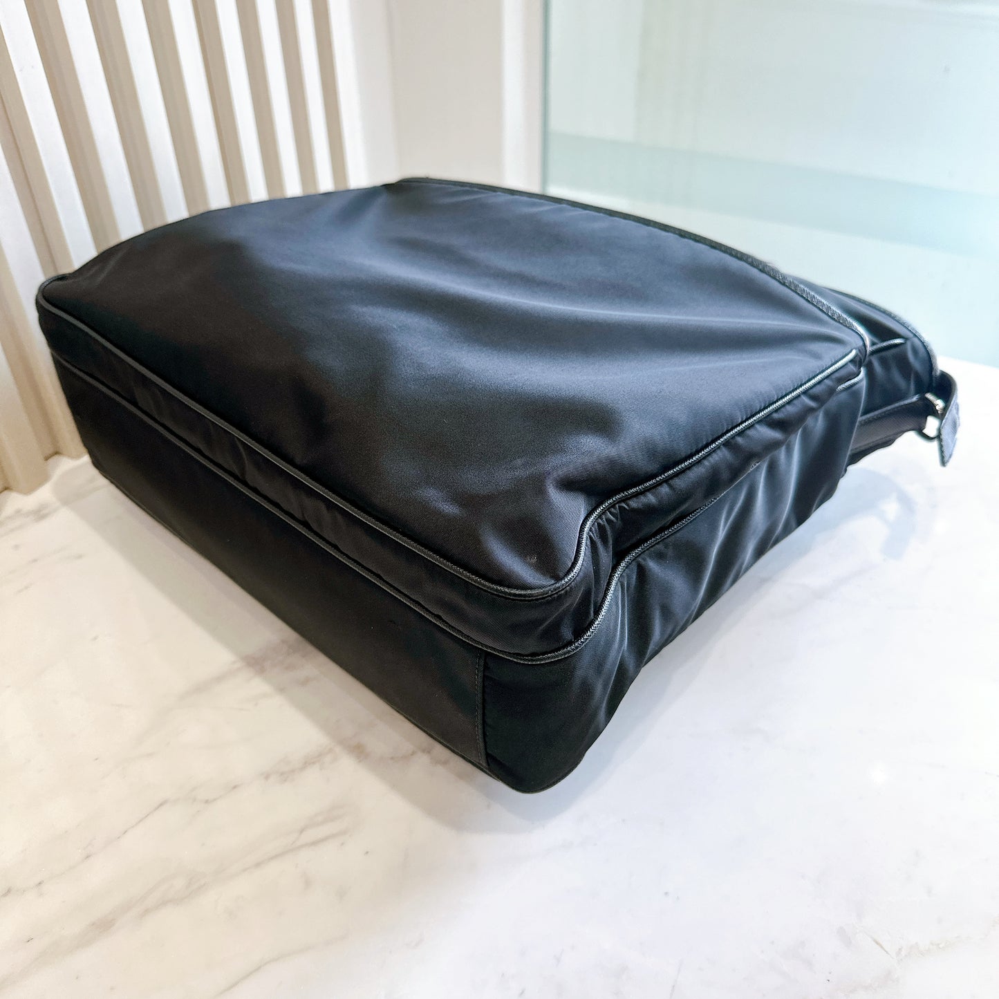 Prada Nero Saffiano Tessuto 2 Ways Tote