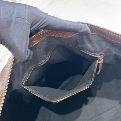 Balenciaga Work Tote in Burgundy Arena Lambskin