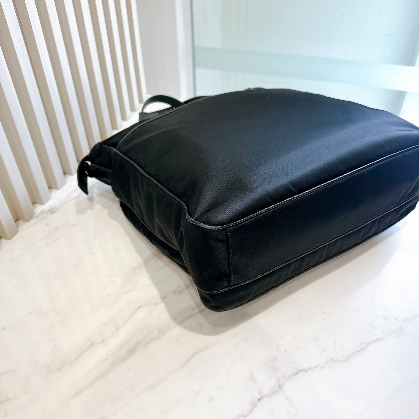 Prada Nero Saffiano Tessuto 2 Ways Tote