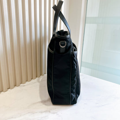 Prada Nero Saffiano Tessuto 2 Ways Tote