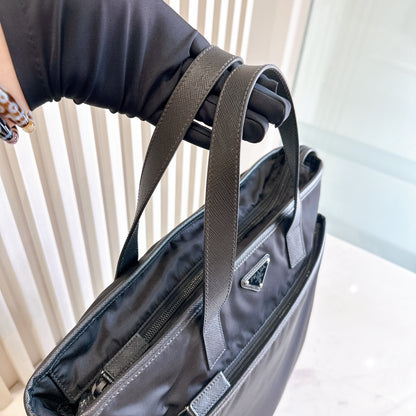 Prada Nero Saffiano Tessuto 2 Ways Tote