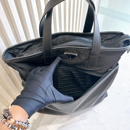 Prada Nero Saffiano Tessuto 2 Ways Tote