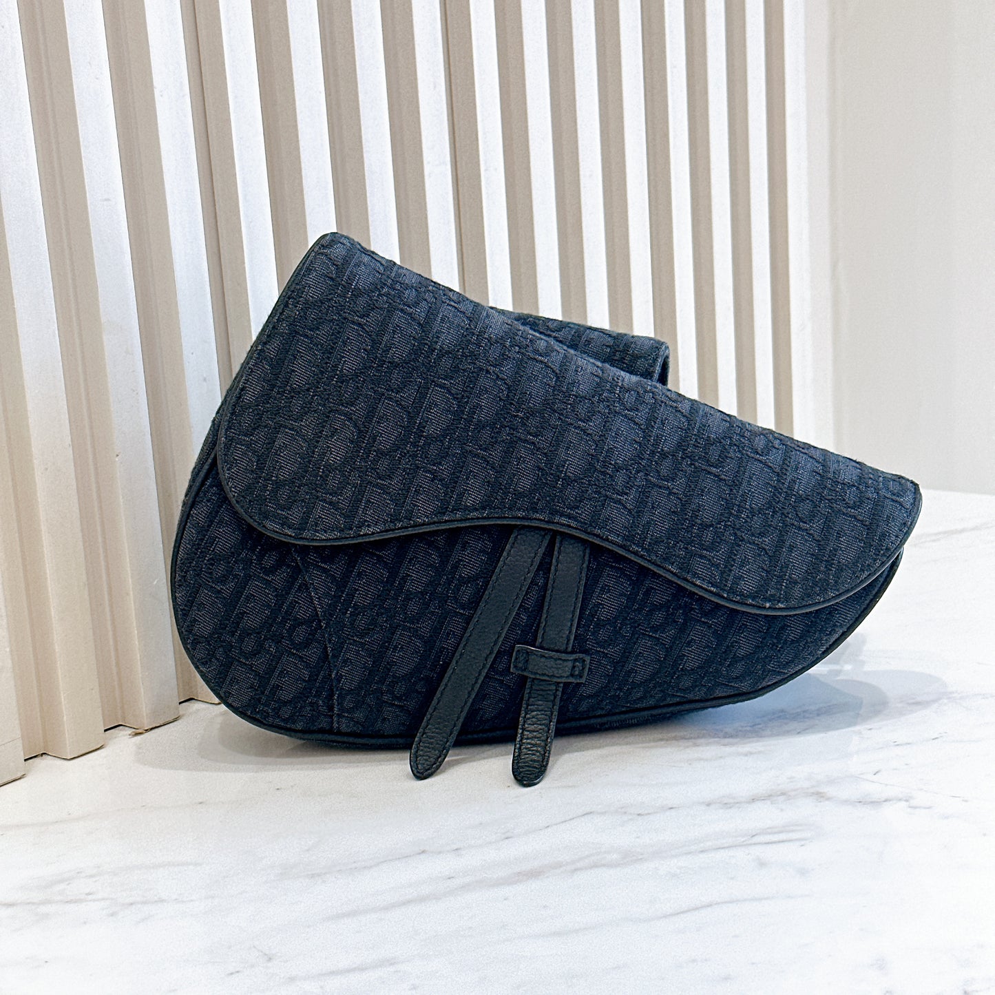 Dior Saddle Bag in Black Dior Oblique Jacquard